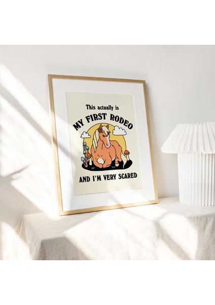 Kovboy Atı Söz Baskısı, Ilk Rodeo Sözü Posteri, Retro Mantar Posterleri fiyatları