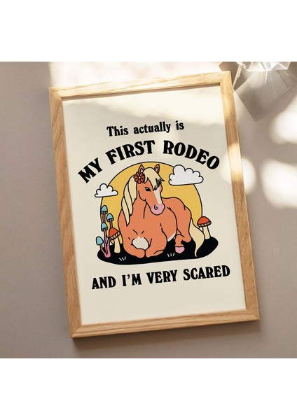 Kovboy Atı Söz Baskısı, Ilk Rodeo Sözü Posteri, Retro Mantar Posterleri fırsatları