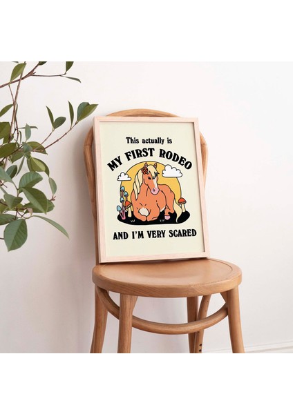 Kovboy Atı Söz Baskısı, Ilk Rodeo Sözü Posteri, Retro Mantar Posterleri indirimleri