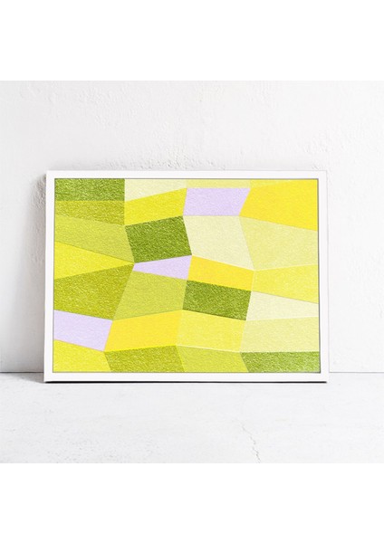 Soyut Sanat: Sarı ve Yeşil Duvar Dekoru, Bahar Renkleri Duvar Sanatı modelleri