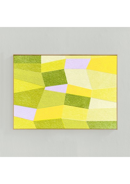 Soyut Sanat: Sarı ve Yeşil Duvar Dekoru, Bahar Renkleri Duvar Sanatı indirimleri