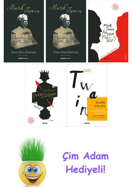 Mark Twain 5 Kitap Seti + Çim Adam Hediye