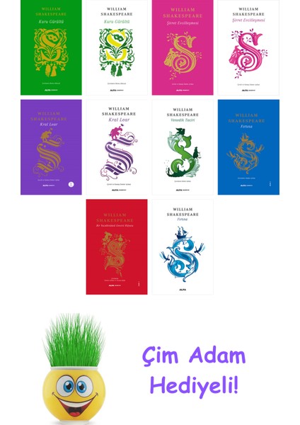William Shakespeare 10 Kitap Seti + Çim Adam Hediye