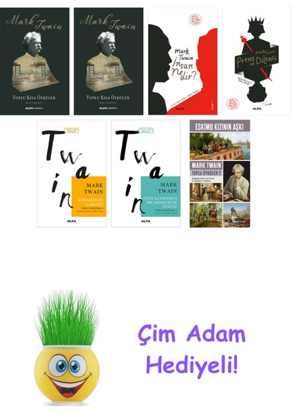 Mark Twain 7 Kitap Seti + Çim Adam Hediye