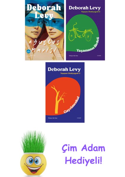 Deborah Levy 3 Kitap Seti + Çim Adam Hediye