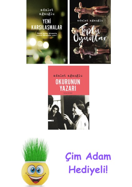 Adalet Ağaoğlu 3 Kitap Seti + Çim Adam Hediye
