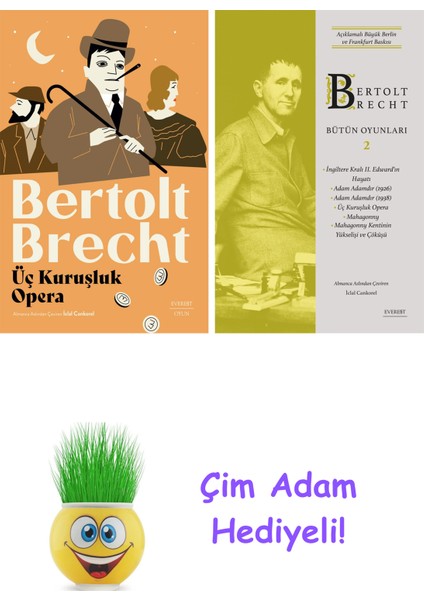 Bertolt Brecht 2 Kitap Seti + Çim Adam Hediye