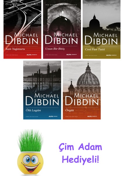 Michael Dibdin 5 Kitap Seti + Çim Adam Hediye