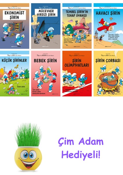 Peyo 8 Kitap Seti + Çim Adam Hediye