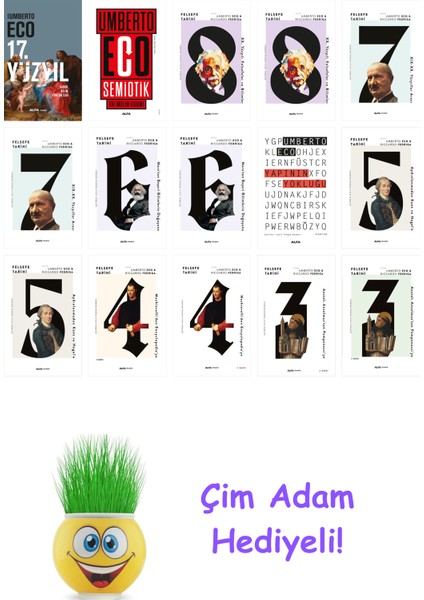 Umberto Eco 15 Kitap Seti + Çim Adam Hediye