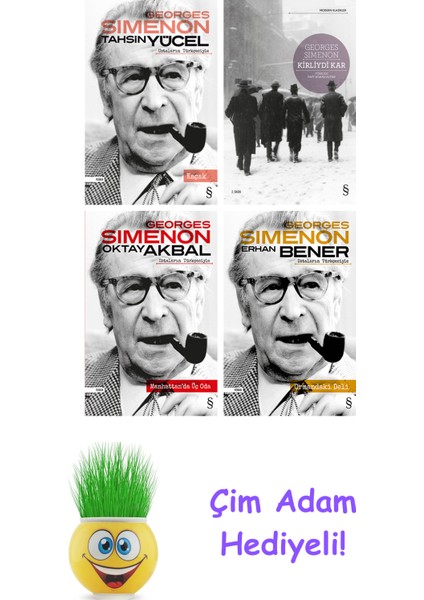 Georges Simenon 4 Kitap Seti + Çim Adam Hediye