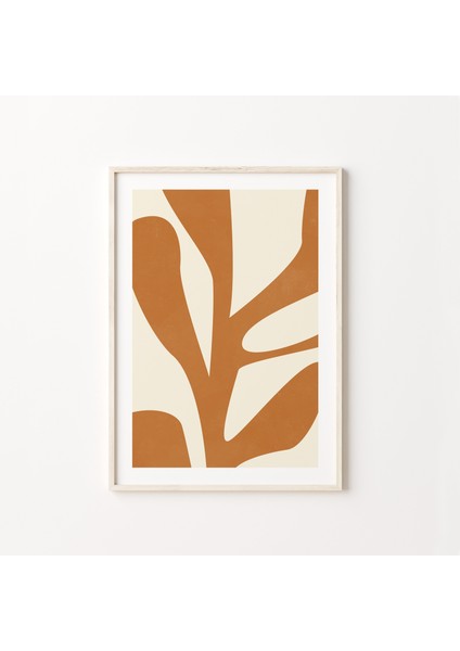 Soyut Botanik, Yanık Turuncu, Bohem Sanatı, Minimalist Poster, Botanik Poster fiyatları