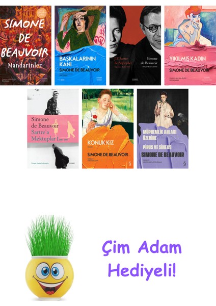 Simone De Beauvoir 7 Kitap Seti + Çim Adam Hediye