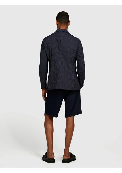 %100 Keten Slim Fit Bermuda Şort Erkek Lacivert Şort - 325P4AGHS9010 modelleri