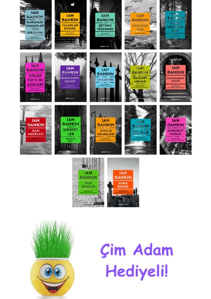 Ian Rankin 17 Kitap Seti + Çim Adam Hediye