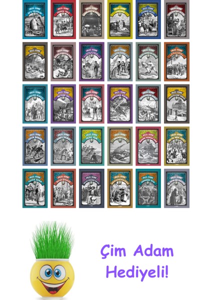 Jules Verne 30 Kitap Seti + Çim Adam Hediye
