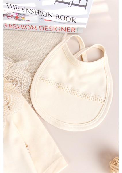 Güpürlü Fiyonklu Pamuklu 5'li Kız Bebek Hastane Çıkışı Bebek Takımı modelleri