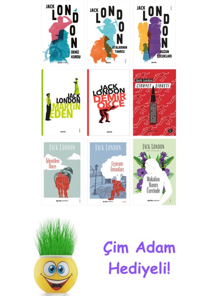 Jack London 9 Kitap Seti + Çim Adam Hediye