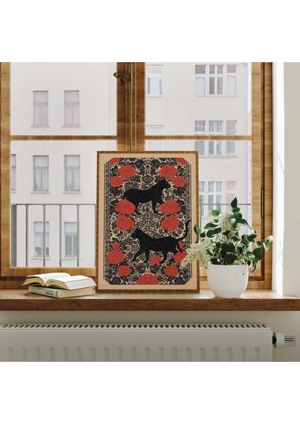 Black Tiger Japanese : Kırmızı Şakayık Çiçekli Halk Sanatı ( ) fırsatları