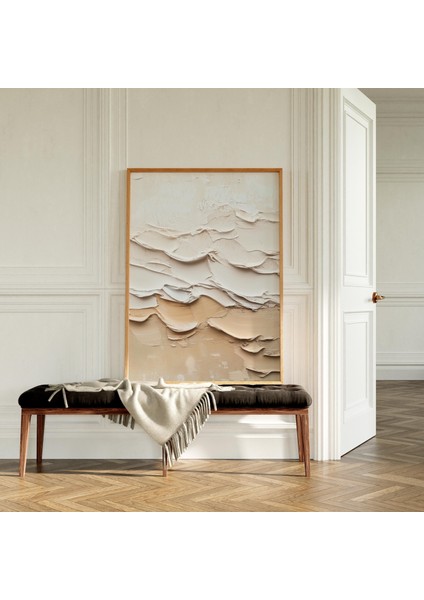 Bej Dokulu Japandi Duvar Sanatı, Orta Yüzyıl Duvar Sanatı, Yatak Odası Duvar Sanatı, Wabi Sabi Duvar Sanatı, 20X28 Baskılar