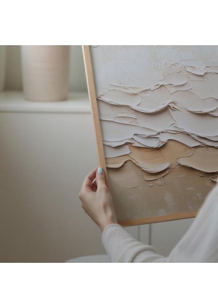 Bej Dokulu Japandi Duvar Sanatı, Orta Yüzyıl Duvar Sanatı, Yatak Odası Duvar Sanatı, Wabi Sabi Duvar Sanatı, 20X28 Baskılar modelleri