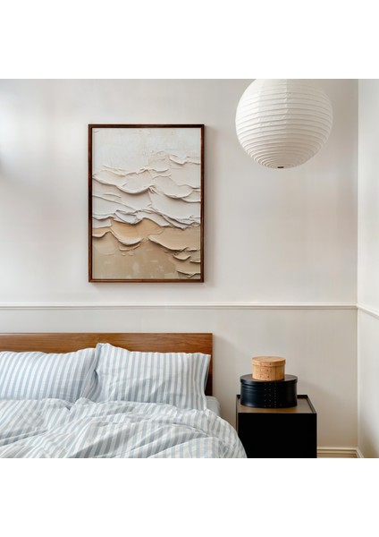 Bej Dokulu Japandi Duvar Sanatı, Orta Yüzyıl Duvar Sanatı, Yatak Odası Duvar Sanatı, Wabi Sabi Duvar Sanatı, 20X28 Baskılar