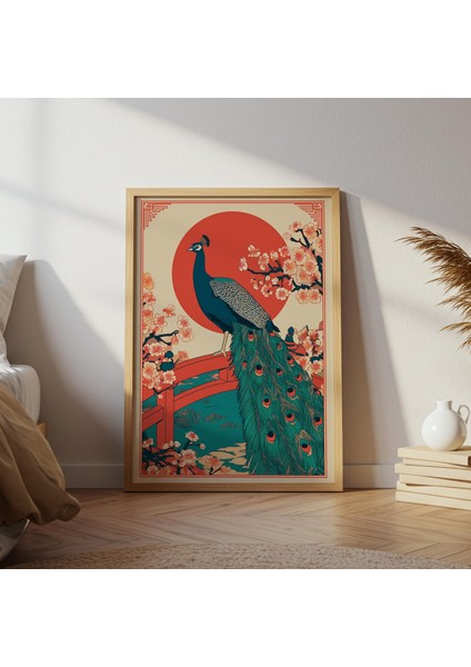 Tavus Kuşu ve Sakura Çiçeği Japon Sanatı ( )