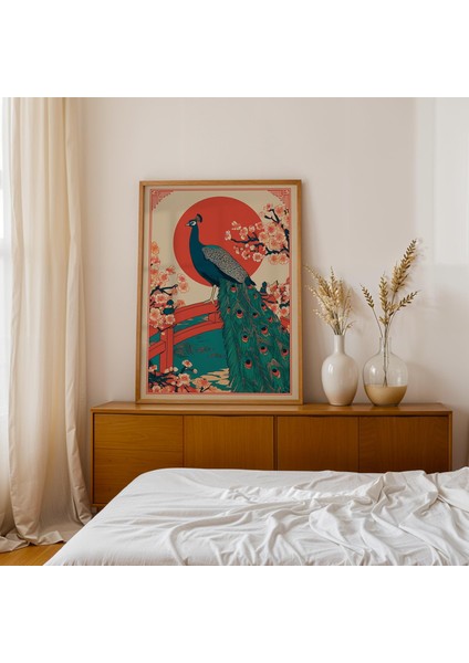 Tavus Kuşu ve Sakura Çiçeği Japon Sanatı ( ) modelleri