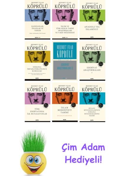 Mehmet Fuad Köprülü 9 Kitap Seti + Çim Adam Hediye