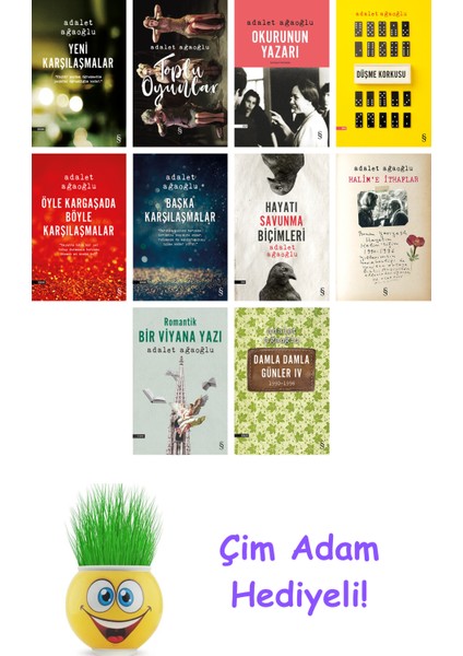 Adalet Ağaoğlu 10 Kitap Seti + Çim Adam Hediye