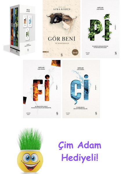 Akilah Azra Kohen 5 Kitap Seti + Çim Adam Hediye