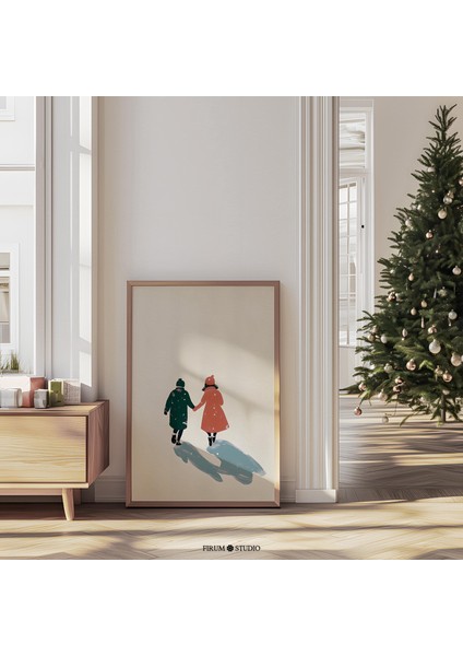 Retro Kış Duvar Dekoru - Eklektik Daire Için Minimal Noel | Minimalist Estetikte Trend Kış ve Kar |