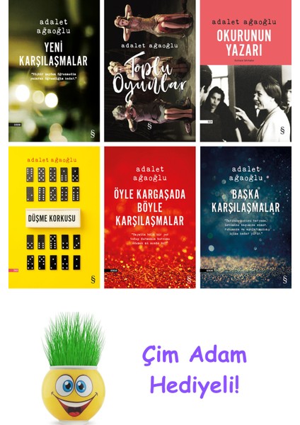 Adalet Ağaoğlu 6 Kitap Seti + Çim Adam Hediye