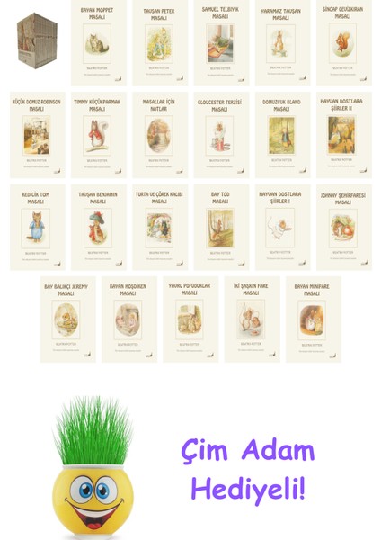 Beatrix Potter 23 Kitap Seti + Çim Adam Hediye