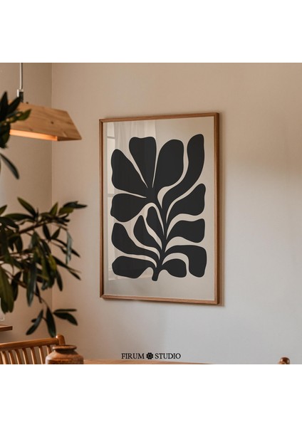 Boho Organik Siyah Yaprak Sanatı