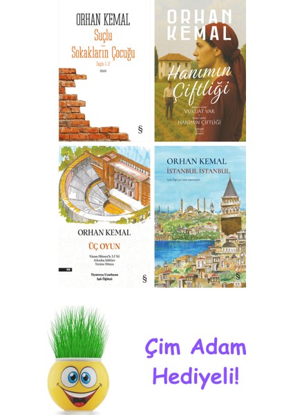 Orhan Kemal 4 Kitap Seti + Çim Adam Hediye