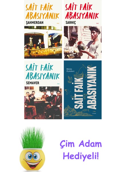 Sait Faik Abasıyanık 4 Kitap Seti + Çim Adam Hediye
