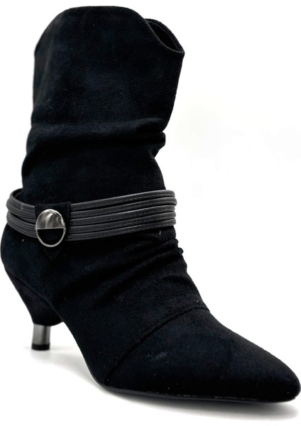 Çeşme Kısa Topuklu Kadın Bot Siyah fiyatları
