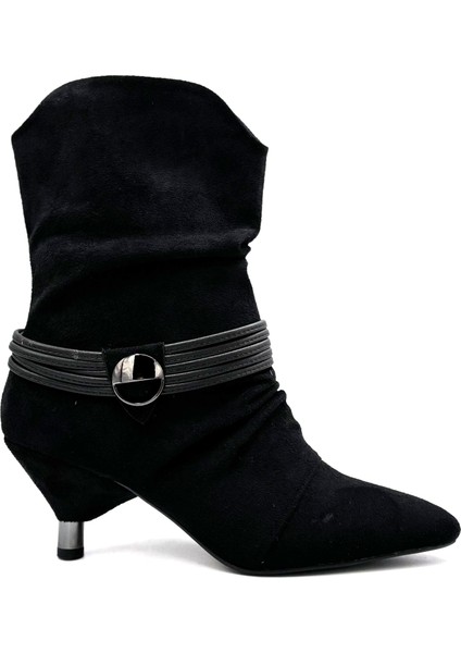 Çeşme Kısa Topuklu Kadın Bot Siyah modelleri