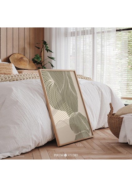 Japandi'den Esinlenilmiş Soyut Akan Çizgiler Sanatı fiyatları