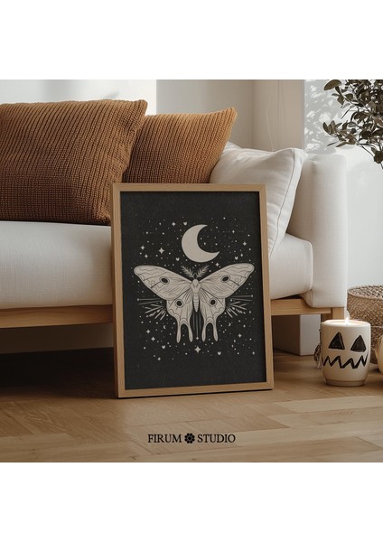 Vintage Güve Cadılar Bayramı Duvar Sanatı, Kasvetli Boho Sanatı, Modern Cadı Duvar Dekoru