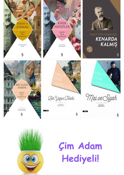 Halit Ziya Uşaklıgil 6 Kitap Seti + Çim Adam Hediye