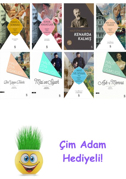 Halit Ziya Uşaklıgil 8 Kitap Seti + Çim Adam Hediye