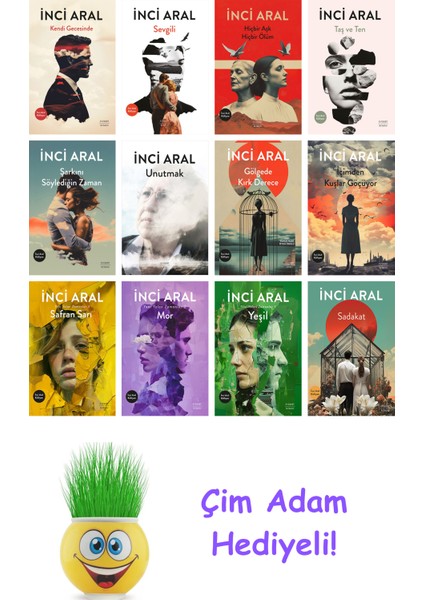 Inci Aral 12 Kitap Seti + Çim Adam Hediye