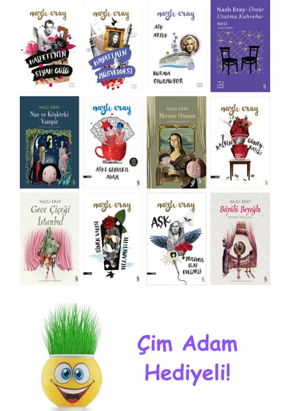 Nazlı Eray 12 Kitap Seti + Çim Adam Hediye
