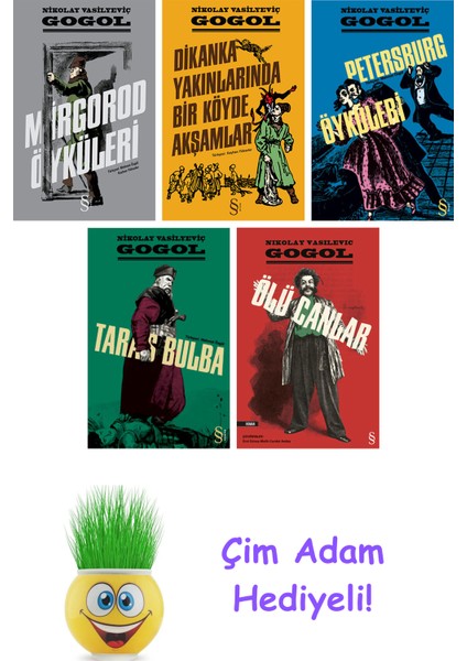 Nikolay Vasilyeviç Gogol 5 Kitap Seti + Çim Adam Hediye
