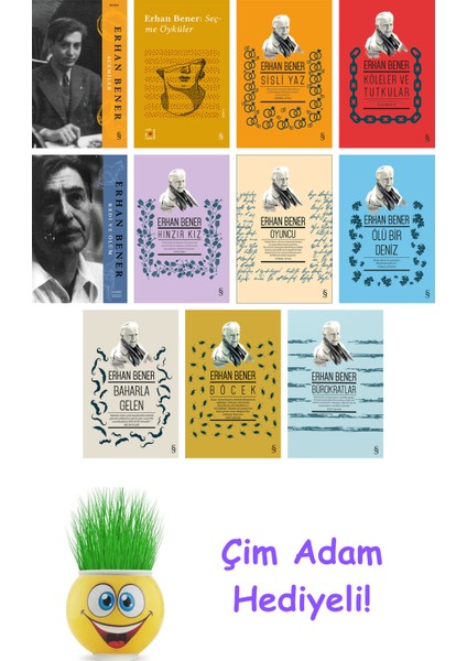 Erhan Bener 11 Kitap Seti + Çim Adam Hediye