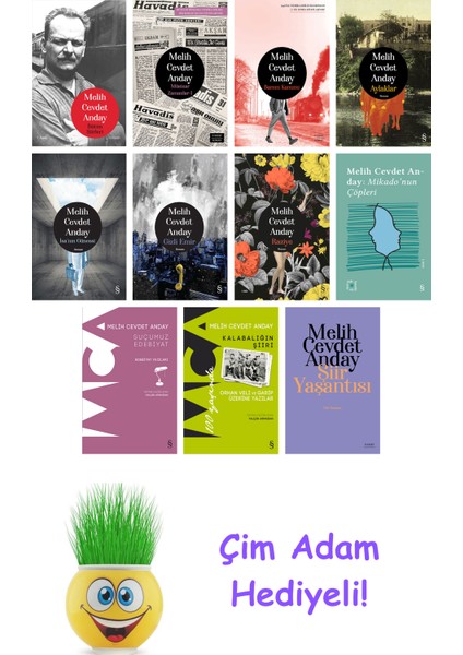 Melih Cevdet Anday 11 Kitap Seti + Çim Adam Hediye