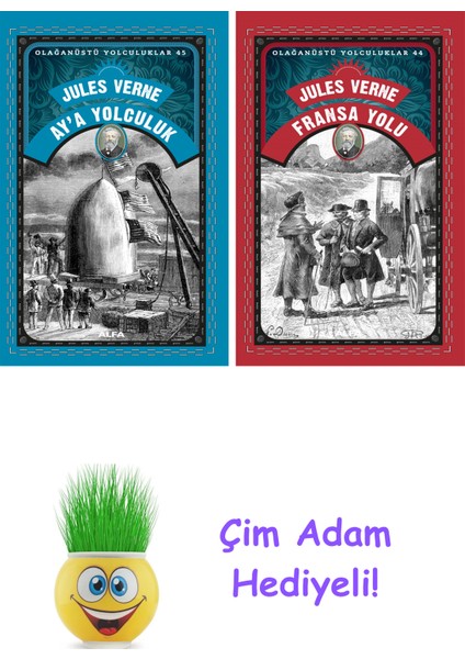 Jules Verne 2 Kitap Seti + Çim Adam Hediye