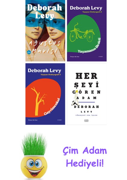 Deborah Levy 4 Kitap Seti + Çim Adam Hediye